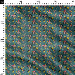 multi colours rose allover Print Fabric