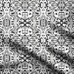 Black White Design Print Fabric