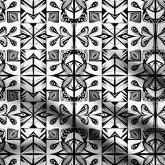 Black & White Design Print Fabric