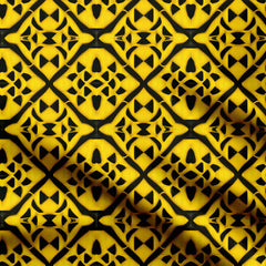 Yellow Design Print Fabric