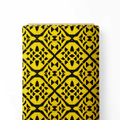 Yellow Design Print Fabric