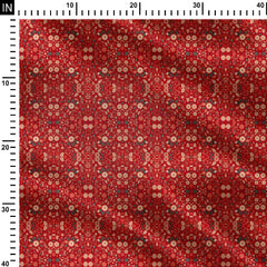 Ruby Red Floral Print Fabric