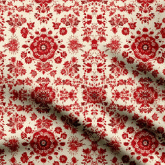 Ruby Red Floral 1 Print Fabric