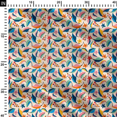 vector colourfull leaf pattern Print Fabric