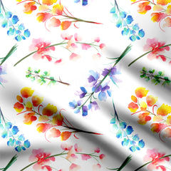 new flowers with water color touch Print Fabric