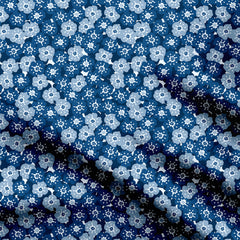 Ditsy Flowers Moody Blues Print Fabric
