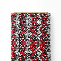 Crimson Safari Wild Animal Print Fabric