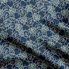 blue leavs Print Fabric