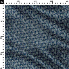 blue leavs Print Fabric