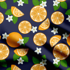 Orange garden Print Fabric
