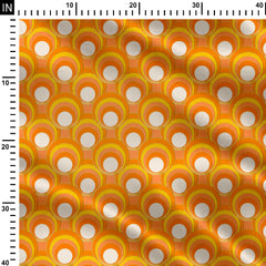 Mod circles orange Print Fabric