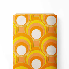 Mod circles orange Print Fabric