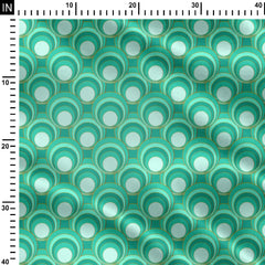 Mod circles turquoise mint Print Fabric