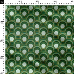 Mod circles forest green Print Fabric