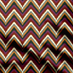 Purple bohemian zigzag Ikat Print Fabric