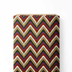Purple bohemian zigzag Ikat Print Fabric