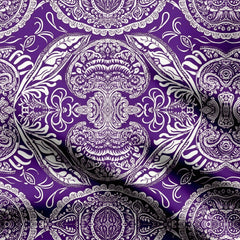 Purple Kalamkari Print Fabric