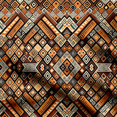 Earthy African Rhombus Print Fabric