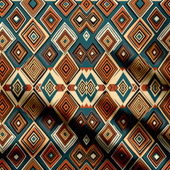Earthy African Rhombus Print Fabric