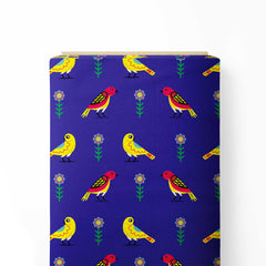 Bird with Flower Print Fabric