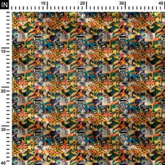 Tropical style multi pattern Print Fabric