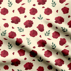 English roses cream Print Fabric