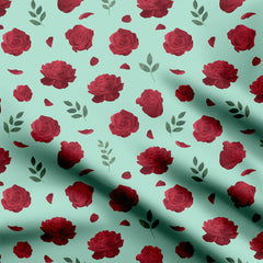 English Roses Blue Print Fabric