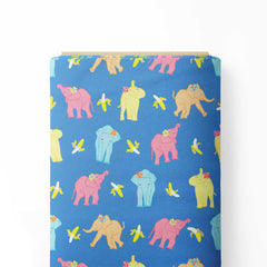 Playful Baby Elephant Print Fabric