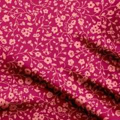 Creepers Floral Design Viva Magenta & Pink Print Fabric