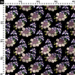 Wild orchids with daisies Print Fabric