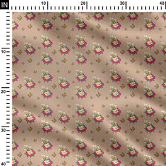 Roses and Peace Lilies Print Fabric