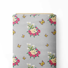Roses and Peace Lilies 001 Print Fabric