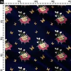 Roses and Peace Lilies 003 Print Fabric