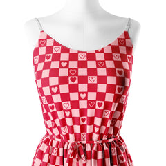 Checkerboard hearts 001 Print Fabric