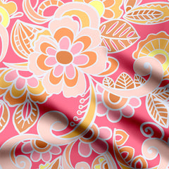 Abstract Paisley pink Print Fabric