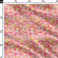 Abstract Paisley pink Print Fabric