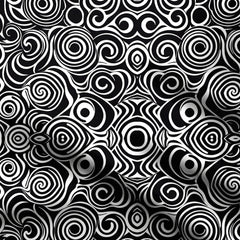 Black & White Rings Print Fabric