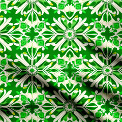 Green Design Print Fabric