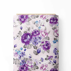 purple flowers Print Fabric