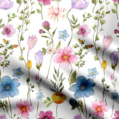 Vibrant Floral Design Print Fabric