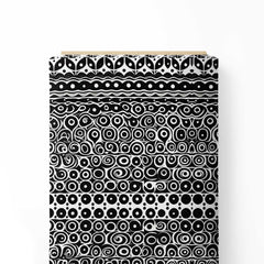 Monochrome Tribal Dot Texture Print Fabric