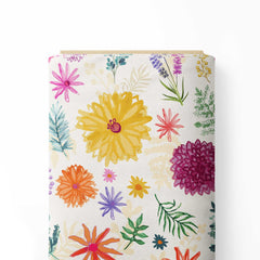Watercolor florals Print Fabric