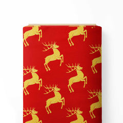 Golden Stag Print Fabric