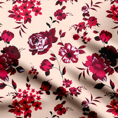 Baroque Ornament Floral Print Fabric