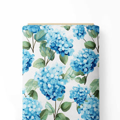 blue hygrangea flower Print Fabric