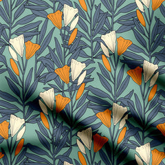 new floral and leafs Print Fabric