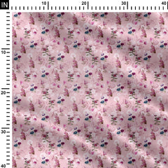 vintage pink flowers Print Fabric
