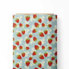 Strawberry florets Print Fabric