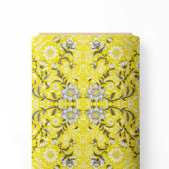 Yellow Floral 1 Print Fabric