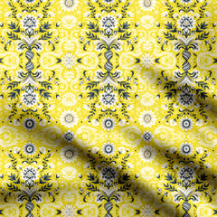Yellow Floral 2 Print Fabric